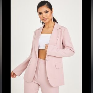 WHBM Relaxed Luxe Suit Blazer Soft Pink Size 12